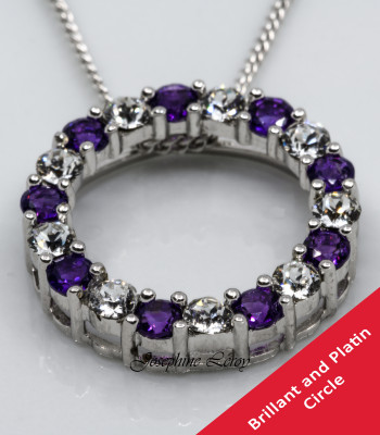 Platin Amethyst und Brillant Circle Schmuckanhänger