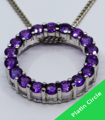 Platin Amethyst Circle Schmuckanhänger