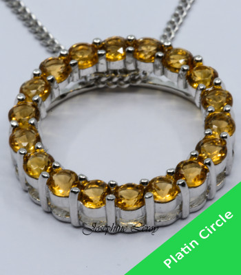 Platin Citrine Circle Schmuckanhänger