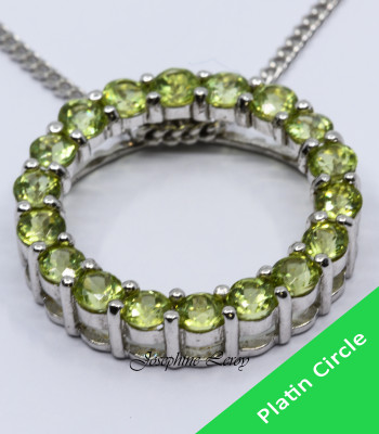 Platin Peridot Circle Schmuckanhänger