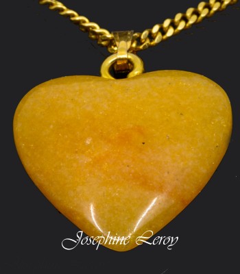 Yellow Agate Herz 20 mm