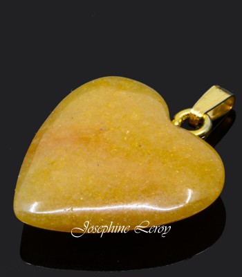 Yellow Agate Herz 20 mm