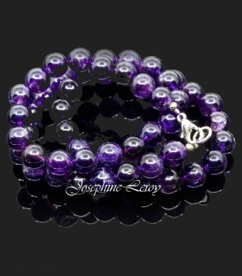 Amethyst 8mm Perlen Kette 45cm lang