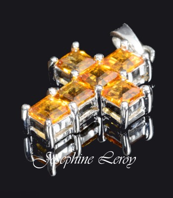 Rhodium-plated citrine...